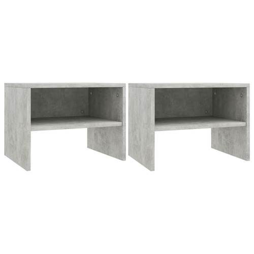 Bedside Cabinets 2 pcs Concrete Grey 40x30x30 cm Chipboard