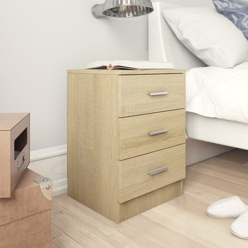 Bedside Cabinet Sonoma Oak 38x35x56 cm Chipboard