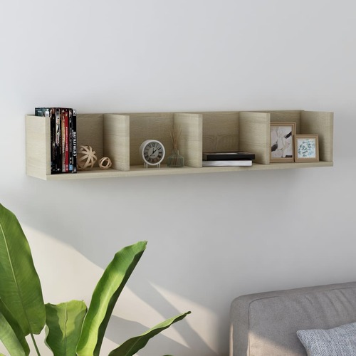 CD Wall Shelf Sonoma Oak 100x18x18 cm Chipboard