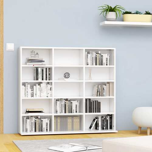 CD Cabinet White 102x23x89,5 cm Chipboard