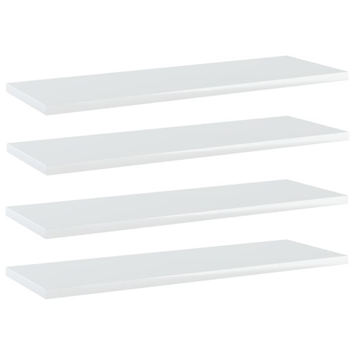 Bookshelf Boards 4 pcs High Gloss White 60x20x1.5 cm Chipboard