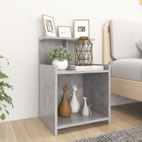 Bed Cabinets 2 pcs Concrete Grey 40x35x60 cm Chipboard