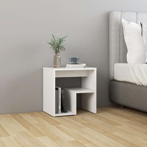 Bed Cabinet White 40x30x40 cm Chipboard