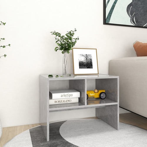 Side Table Concrete Grey 60x40x45 cm Chipboard