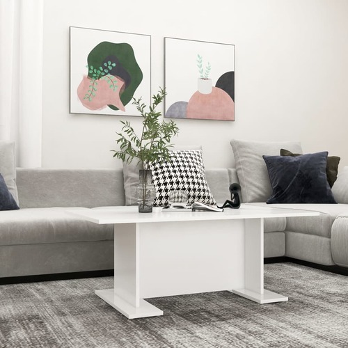 Coffee Table White 103.5x60x40 cm Chipboard