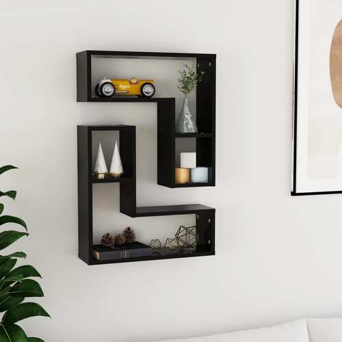 Wall Shelves 2 pcs Black 50x15x50 cm Chipboard