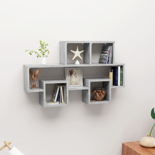 Car-shaped Wall Shelf Concrete Grey 82x15x51 cm Chipboard