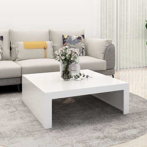 Coffee Table White 100x100x35 cm Chipboard