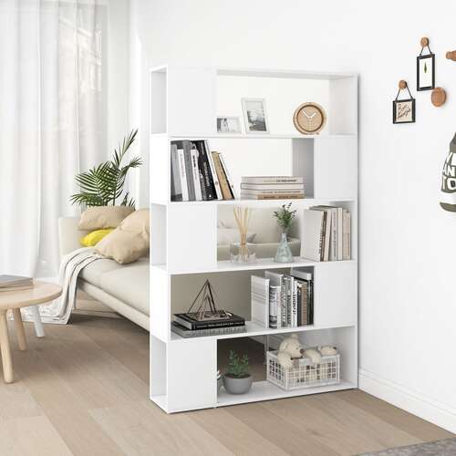 Book Cabinet Room Divider White 100x24x155 cm Chipboard