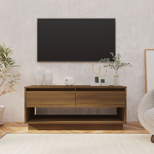 TV Cabinet Brown Oak 102x41x44 cm Chipboard