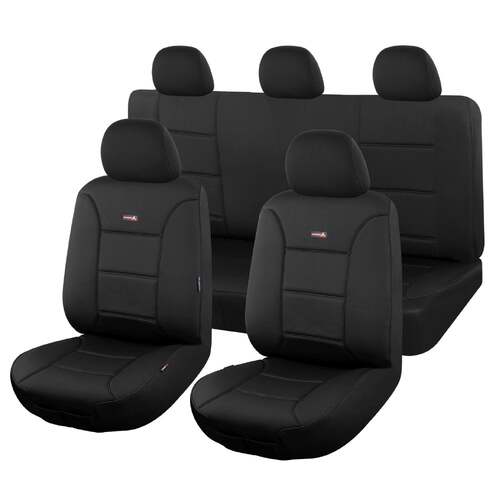 Seat Covers for HYUNDAI SANTA FE TM SERIES ACTIVE ELITE HIGHLANDER 04/2018 - ON 2 ROWS SHARKSKIN BLACK