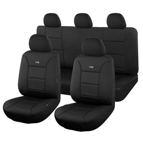 Seat Covers for TOYOTA KLUGER GSU50R/GSU55R SERIES 03/2013- 02/2021 4X2.4X4 SUV/WAGON 7 SEATERS FM BLACK SHARKSKIN Neoprene