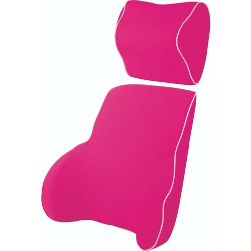 Pink Memory Foam Lumbar Back & Neck Pillow Support Back Cushion Office Car Seat