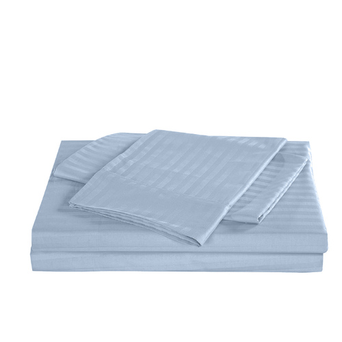 Kensington 1200 Thread Count 100% Cotton Sheet Set Stripe Hotel Grade - Super King - Chambray