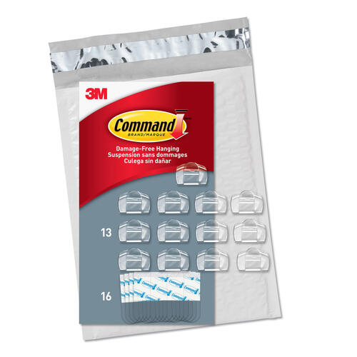 Command CL017-13NA Value Pack Round Cord, Clear, 13 Clips