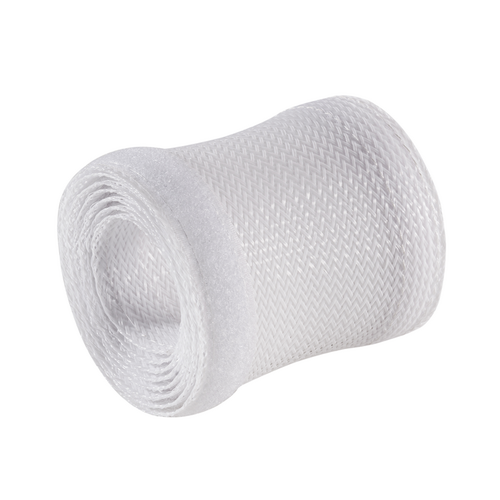 BRATECK Flexible Cable Wrap Sleeve with Hook and Loop Fastener 135mm/5.3' Width Material Polyester Dimensions 1000x135mm --White