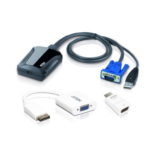 Aten Laptop USB KVM Console Crash Cart Adapter IT Kit CV211