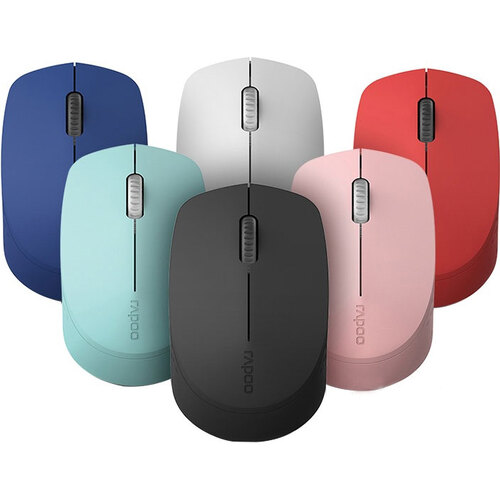 RAPOO M100 2.4GHz & Bluetooth 3 / 4 Quiet Click Wireless Mouse Red - 1300dpi Connects up to 3 Devices, Up to 9 months Battery Life