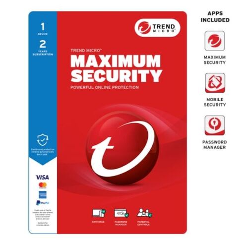 TREND MICRO Micro Maximum Security (1 Device) 2Yr Retail Mini Box Auto Renew