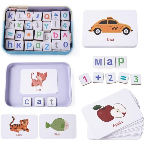 Wooden Magnetic Letters Numbers Alphabet Fridge Magnets Educational Toy Set Preschool Learning for 3 to 5 Years Kid Toddler