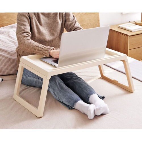 Multifunction Laptop Bed Desk with foldable legs for Home Office (White)