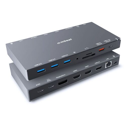 mbeat 15-in-1 Triple Display USB-C Dock (2 x HDMI & 1 x Display Port)