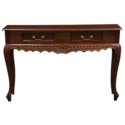 Seine 2 Drawer  Carved Sofa Table (Mahogany)