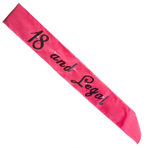 Hot Pink 18 Legal Flashing Sash