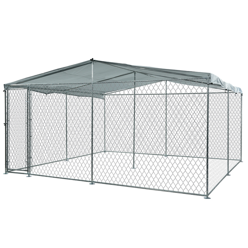 NEATAPET 3x3m Dog Enclosure Pet Playpen Outdoor Wire Cage Puppy Fence with Cover Shade