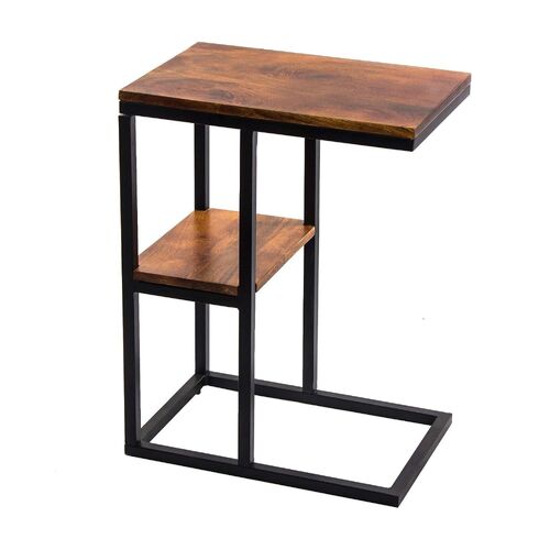 EKKIO C-Shaped 2-tier End Table with Anti Slip Base (Walnut) EK-CST-101-YXH