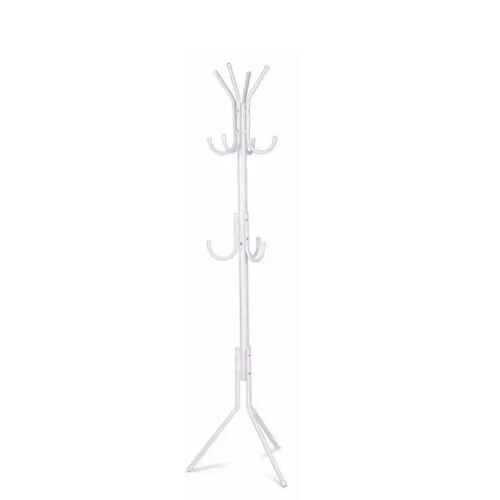 EKKIO 12 Hook Metal Coat Rack Stand with 3-Tier Hat Hanger (White) EK-CRS-100-GQR