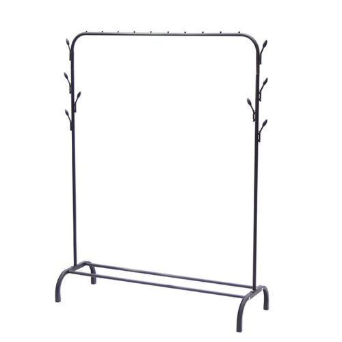 EKKIO Clothing Rack with Bottom Shelf & Anti-slip floor protectors (Black)