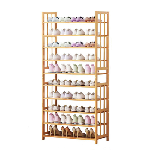 Ekkio 10-Tiers Bamboo Shoe Rack EK-BSR-100-XZ