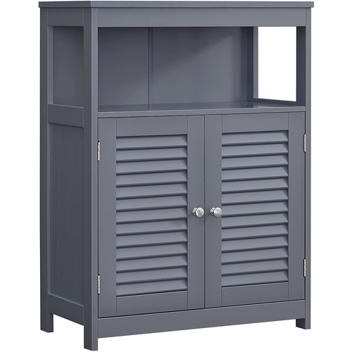 VASAGLE Floor Cabinet with Shelf and 2 Doors Gray BBC040G01