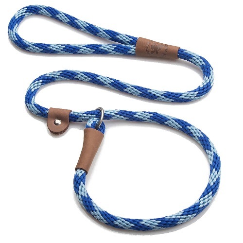 Mendota British Style Slip Leash - Length 3/8in x 4ft(10mm x 1.2m) - Diamond - Sapphire