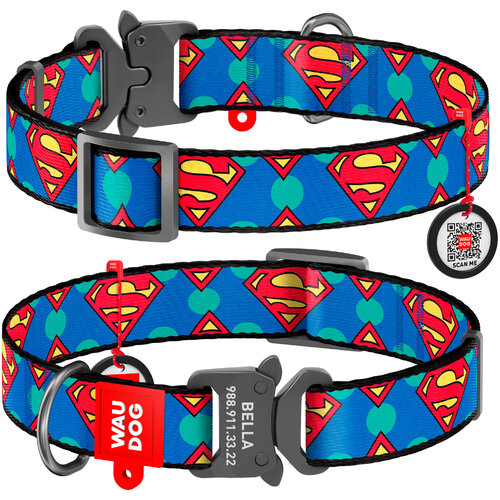 Collar Company Dog Collar Nylon - Printed with - SUPERMAN LOGO 23-35CM