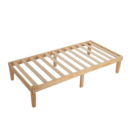 Single Size Warm Wooden Natural Bed Base Frame