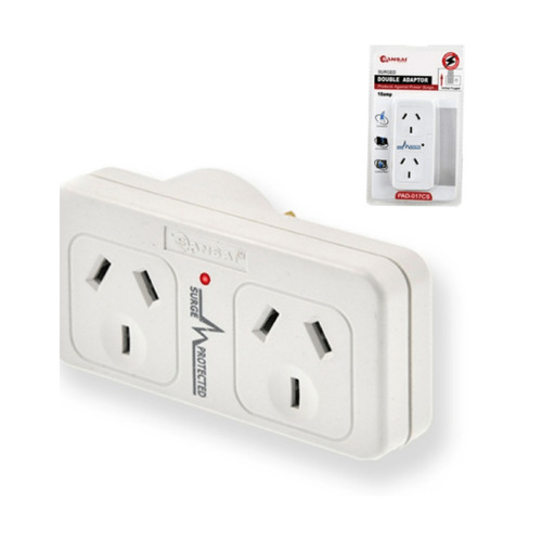 2X Sansai Surge Protected Adaptor Double Left Hand