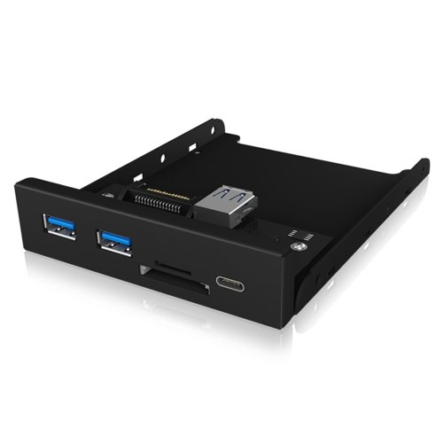 ICY BOX IB-HUB1417-i3 Frontpanel with USB 3.0 Type-C and Type-A hub with card reader