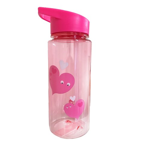 Pink Flip Straw Water Bottle