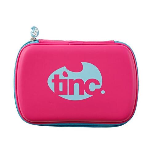 Two-Colour Hard Top Pencil Case : Pink With Blue Zip