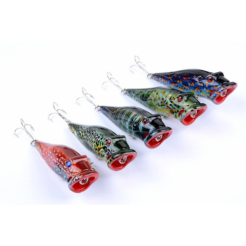 5X 8cm Popper Poppers Fishing Lure Lures Surface Tackle Fresh Saltwater