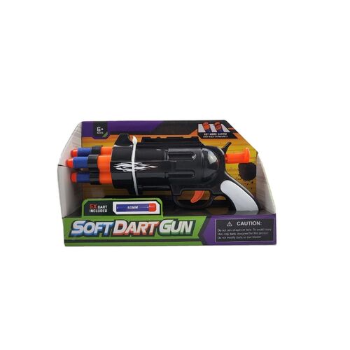 Soft Dart Black Gun for Children (Includes 5 Soft Darts) 6+