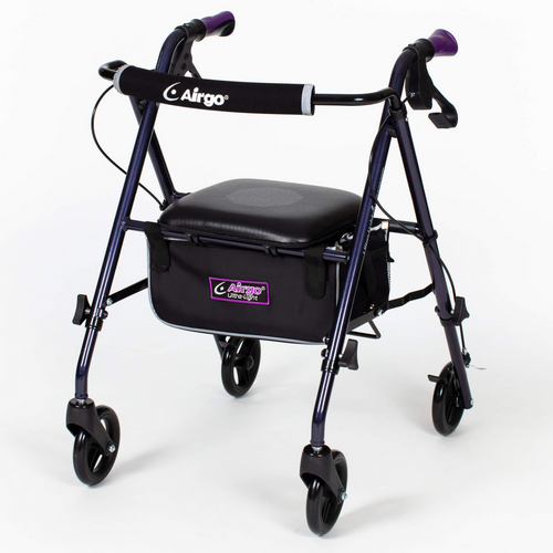 Ultra Light Mobility Rollator Wheelie Walker Eggplant