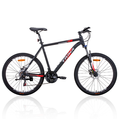 Trinx MTB Mens Mountain Bike 26 inch Shimano Gear 21-Speed [Colour: Matt Black White/Red] [Size Of Frame: 17 inches]