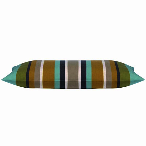 Corban Aqua Rectangle 35x70cm Striped Multicoloured Cushion Cover Nautical