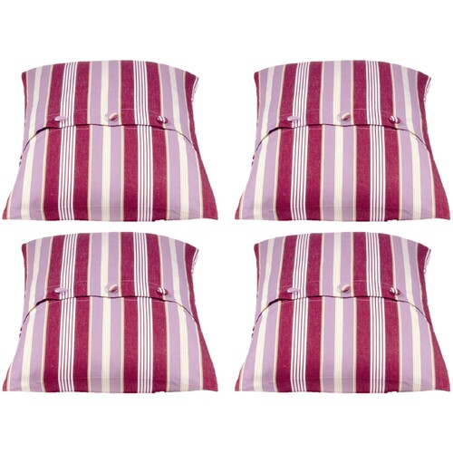 Pack of 4 Coste Fuchsia 50x50cm Striped Cushion Cover