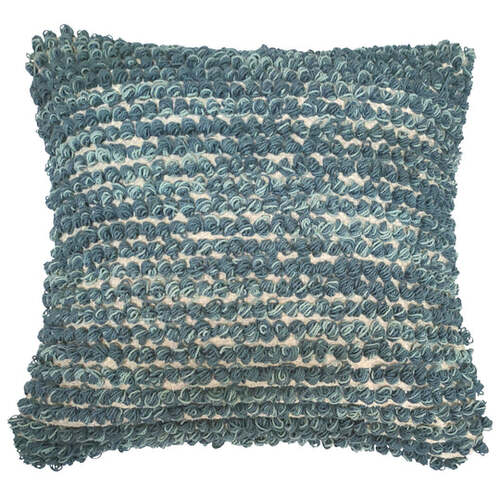 Blue lined tufted cushion cover 45x45 cm