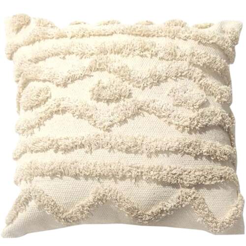 White woven line design cushion cover 45x45 cm