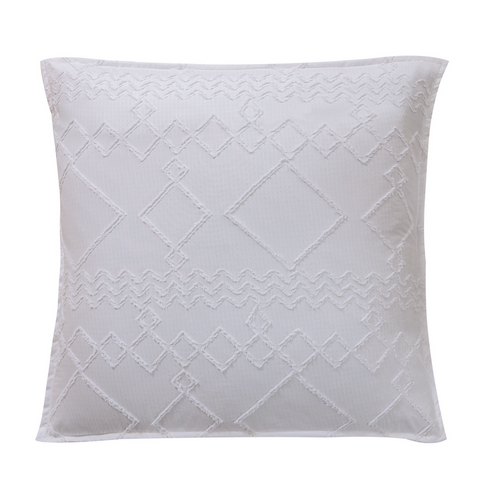 TUFTED MICROFIBRE SUPER SOFT EUROPEAN PILLOWCASE-WHITE